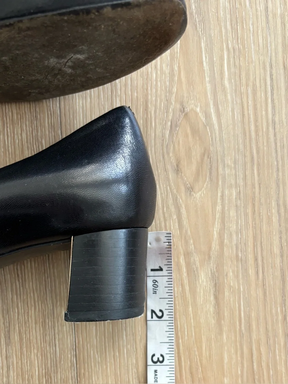 Tory Burch Heels Gemini Link Black Leather Logo Pumps Womens 8 Office Classic
